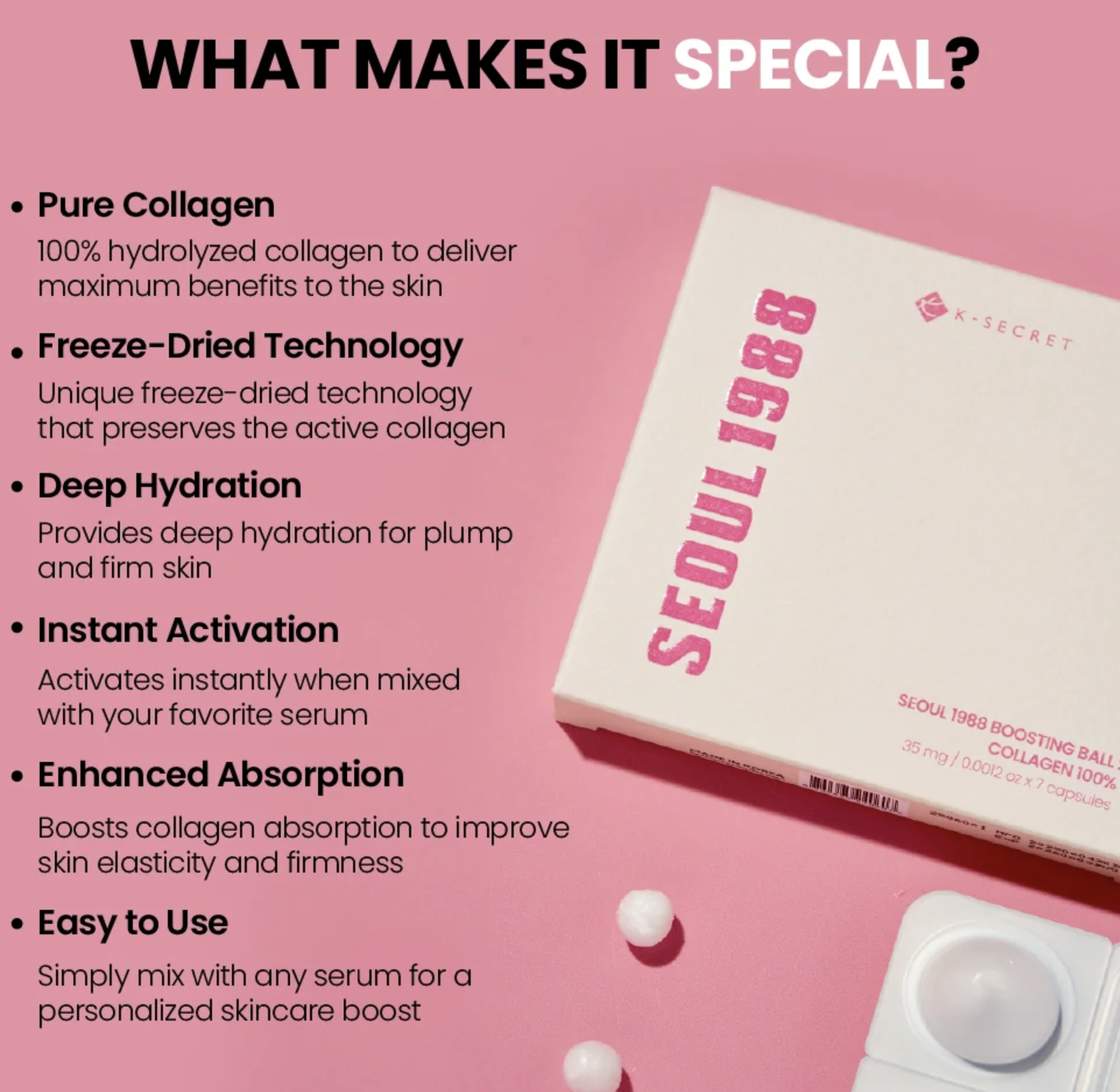 KSECRET SEOUL 1988 Boosting Ball : Collagen 100% [7 capsules]
